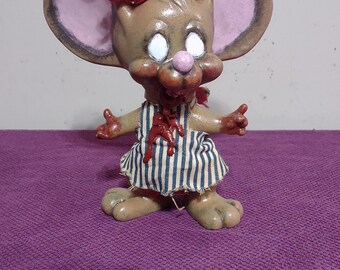 Ooak Vintage Creepy Horror Mouse Doll