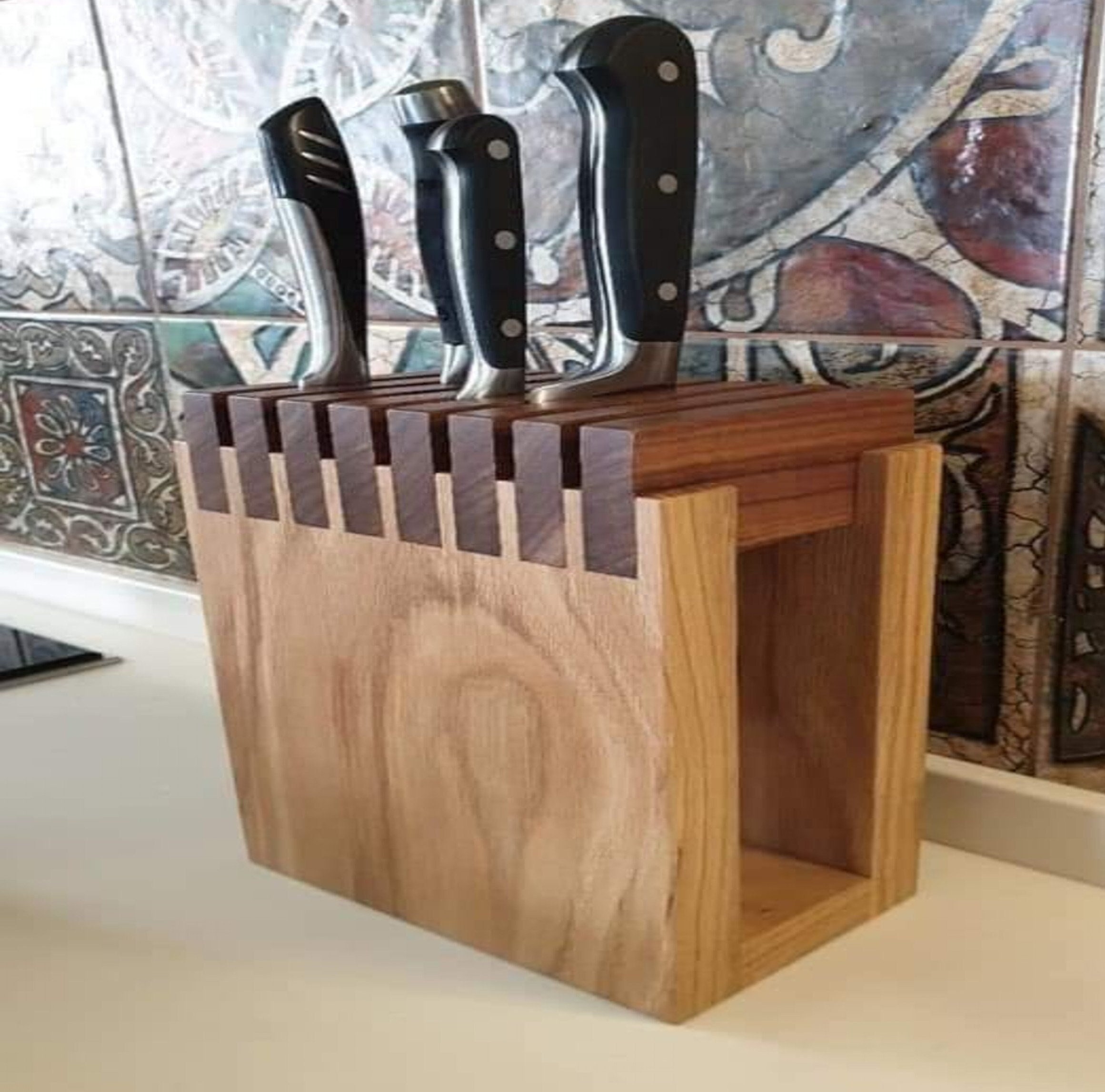 Wooden Knife Holder and Display Your Knives in Style Etsy