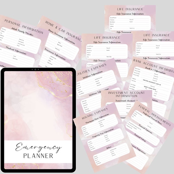 Emergency Planner, Emergency Binder, In Case of Emergency Planner, Just in Case Binder, What if Planner, Emergency Organizer, Medical Binder