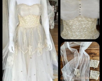 VINTAGE Short Wedding Dress 1950&#39;S-60&#39;S