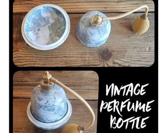 Vintage Italian RARE Marble Perfume Bottle With Atomizer