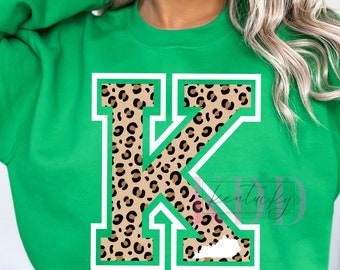 Leopard Kentucky K White Outline, KY, PNG Design, Digital Download, DTF
