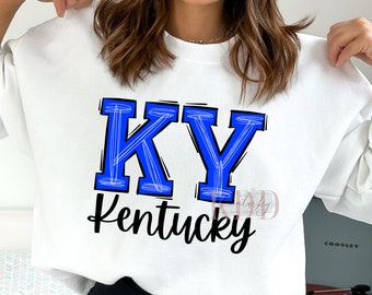 Kentucky Varsity Scribble, KY, PNG Design, Digital Download, DTF, Sublimation