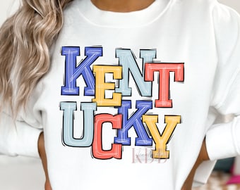 Kentucky Colors Scribble, KY, PNG Design, Digital Download, DTF, Sublimation