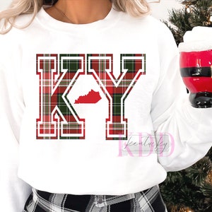 Kentucky Christmas Plaid, KY, PNG Design, Digital Download, DTF