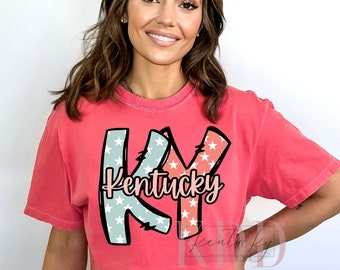 Kentucky Pastel Stars, KY, State Design, PNG, DFT, Sublimation