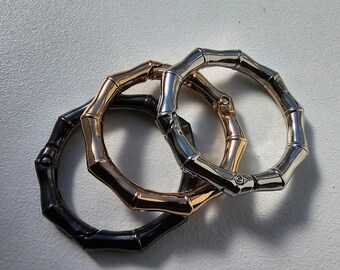 Cute circle, circlet carabiner/spring clasp 42mm diameter in silver, black or gold