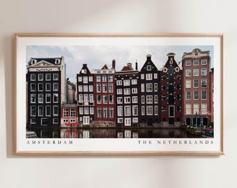 Amsterdam Canals Frame TV-konst, resefoto (digital nedladdning)