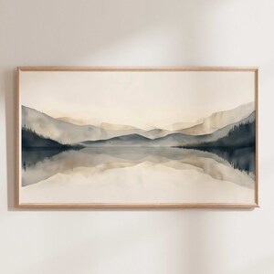 Landscape Painting Frame TV Art, Living Room Decor, Samsung TV Art, Minimal Painting, Mountain TV Art, Tv Art Download, Watercolor Painting