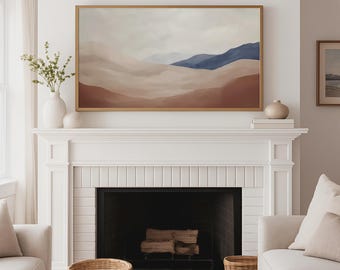 Minimalist Mountain TV Art, Modern Boho Landscape (Digital Download)