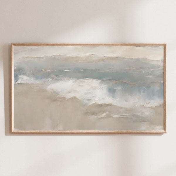 Abstract Seascape Frame TV Art, Beach Coastal View, Samsung TV Art, Minimal Modern Art, Ocean Tv Art, Tv Art Download, Vintage Oil Painting