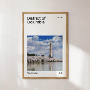 Washington DC Mid-Century Travel Poster, Washington DC Photo Print, Dc Poster Print, Washington Dc Digital Print, Washington Dc Photography