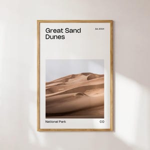 Great Sand Dunes National Park Minimalist Travel Poster, Great Sand Dunes, Great Sand Dunes National Park Poster, Great Sand Dunes Colorado