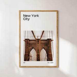 New York City Mid-Century Travel Poster, New York City Print, New York City Art, New York City Wall Art, New York City Photo, New York City