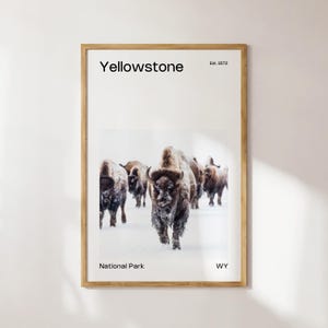 Yellowstone National Park Mid-Century Travel Poster, Yellowstone Photo Print, Yellowstone National Park Poster, Yellowstone Digital Print,
