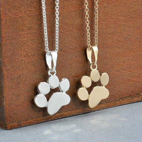 Adorable Cat Paw and Dog Footprint Necklace | Women's Jewelry | Cute Pet Charm | Animal Pendant