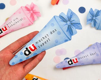 Duplo Schultüte Einschulung Vorlage: Druckvorlage PDF | Geschenkidee zum Schulanfang | D36