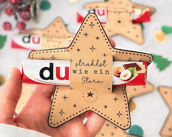 Stern Duplo Banderole: Druckvorlage PDF | Geschenkidee zu Weihnachten | D49