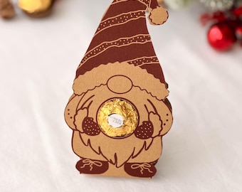 Weihnachtswichtel für Ferrero Rocher: Druckvorlage PDF | Kleine Geschenkidee zu Weihnachten | D39