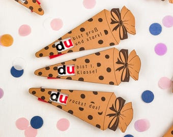 Duplo Schultüte Einschulung Vorlage: Druckvorlage PDF | Geschenkidee zum Schulanfang | D37