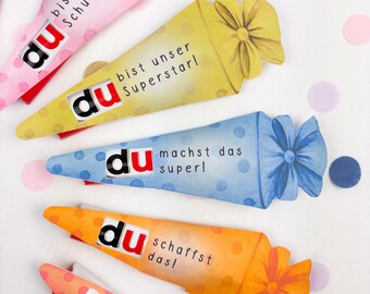 Duplo Schultüte Einschulung Vorlage: Druckvorlage PDF | Geschenkidee zum Schulanfang | D36
