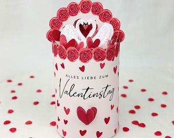 Valentinstag Duplo Banderole Druckvorlage: Vorlage zum Ausdrucken, Kleinigkeit für Valentinstag