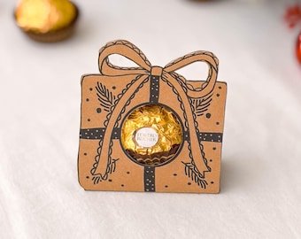 Weihnachtsgeschenk für Ferrero Rocher: Druckvorlage PDF | Kleine Geschenkidee zu Weihnachten | D43