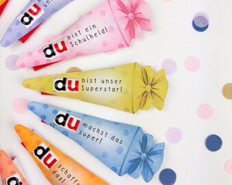 Duplo Schultüte Einschulung Vorlage: Druckvorlage PDF | Geschenkidee zum Schulanfang | D36