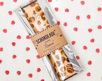 Schokolade Banderole: Druckvorlage PDF | Geschenkidee zum Valentinstag | D20