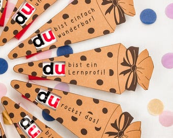 Duplo Schultüte Einschulung Vorlage: Druckvorlage PDF | Geschenkidee zum Schulanfang | D37