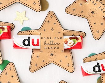 Stern Duplo Banderole: Druckvorlage PDF | Geschenkidee zu Weihnachten | D49
