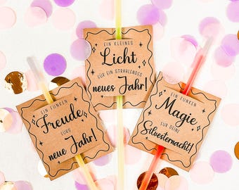 Silvester Vorlage zum Ausdrucken, Knicklichter Leuchtstäbe Druckvorlage