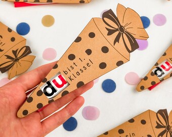 Duplo Schultüte Einschulung Vorlage: Druckvorlage PDF | Geschenkidee zum Schulanfang | D37