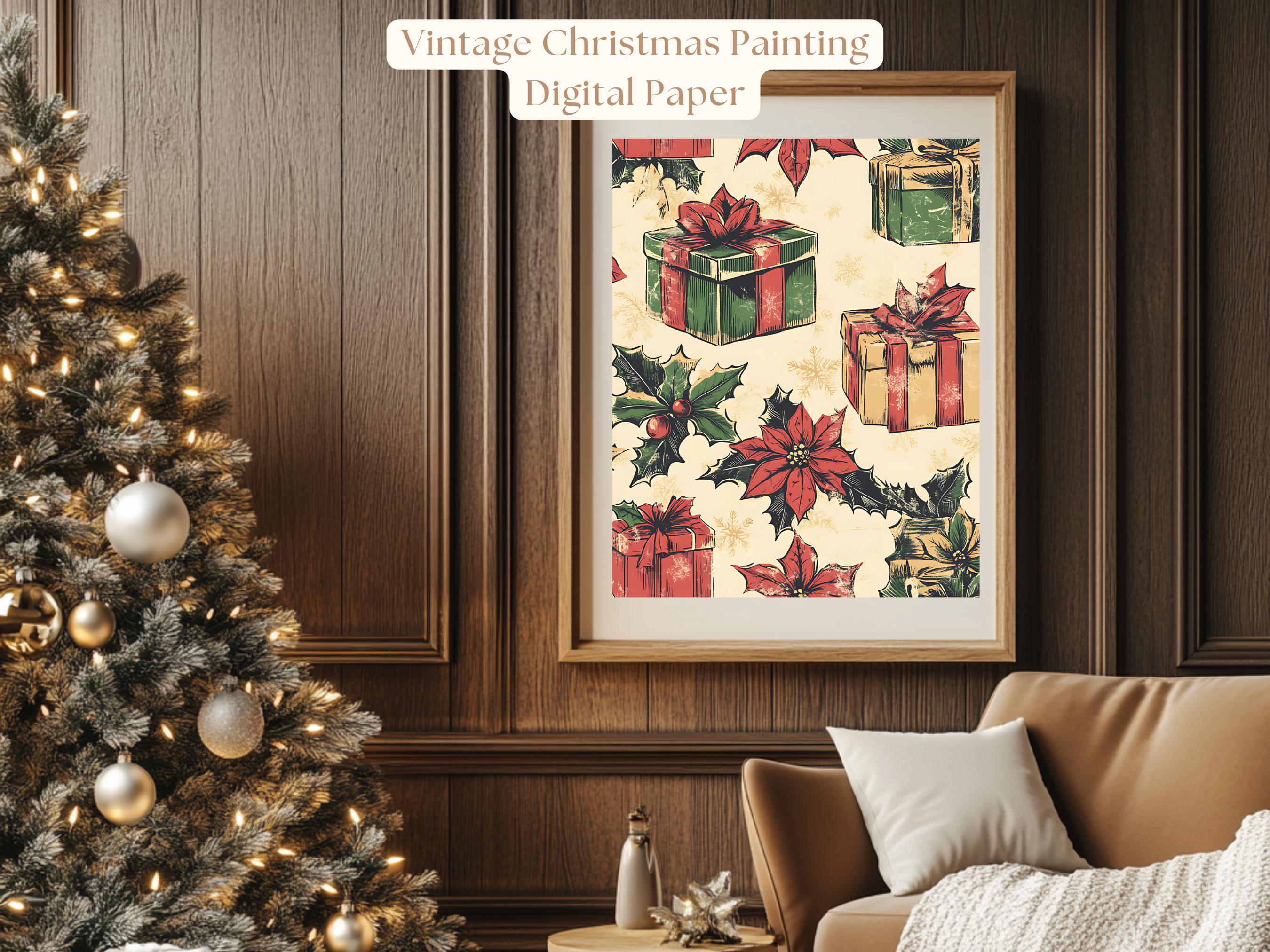 Vintage Christmas Digital Paper Holiday Junk Journal Kit Printable ...