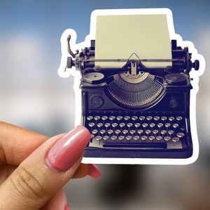 Vintage Typewriter Sticker Nature Inspired Gifts for Writers Authors Journal Sticker Enthusiasts Literary Fans and Retro Office Decor Lovers