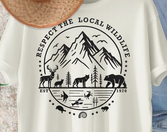 Respect the Locals Wildlife Shirt Animal Lover Design Nature Conservation Tee Unique Gift for Wildlife Enthusiasts and Animal Lovers AI