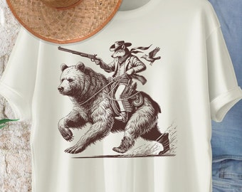 Funny Lumberjack Cowboy Shirt Unique Gifts for Outdoorsmen Wildlife Enthusiasts of Rustic Adventure Apparel Country Shirt For Farmer Gift