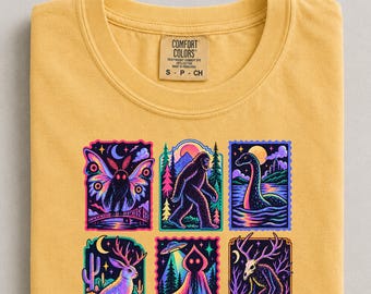 Mothman Shirt Cryptid Shirt Bigfoot Mothman Nessie Sasquatch Cryptozoology Tee Comfort Colors Cryptidcore Folklore Gift Weird Creature