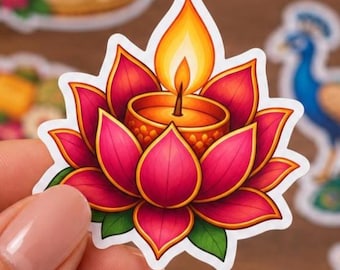 20 Sticker Pack Diwali Sticker Pack Indian Festival Stickers Diya Rangoli Lotus Marigold Toran Fireworks Hindu Diwali Decorations Planner