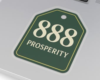 888 Angel Number Sticker Prosperity Manifestation Vinyl Law of Attraction Gift for Spiritual Entrepreneur Abundance Mindset Journal Decor