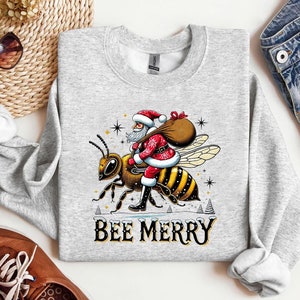 Funny Beekeeper Santa Riding Bee Christmas Beekeepeing Gifts T-Shirt Funny Beekeeper Santa Riding Bee Christmas Beekeepeing Gifts T-Shirt