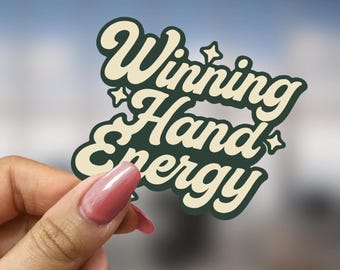 Winning Hand Energy Sticker Gift for Mahjong Player Game Night Vinyl Decal Riichi Mahjong Tournament Tile Humor for American Mahjong Fans