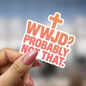 Funny Religious Sticker Bible Verse Humor Gift for Christian Friends Faith-Based Joke Decal Jesus Laptop Sticker Catholic Funny Gift