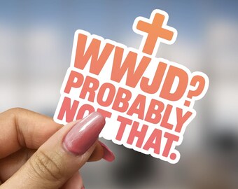 Funny Religious Sticker Bible Verse Humor Gift for Christian Friends Faith-Based Joke Decal Jesus Laptop Sticker Catholic Funny Gift