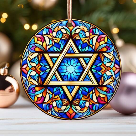 Christmas Ornament Jewish Star of David Hanukkah Ornament Elegant Chanukah Decor Gift for Jewish Family 2026 Gift Exchange Idea Coworker