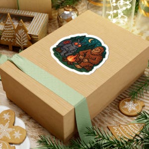 Pegatina de Mothman y Pie Grande, regalo para entusiastas de los críptidos y amantes de lo paranormal. Vinilo adhesivo para botella de agua o portátil con temática de criaturas míticas. imagen 6