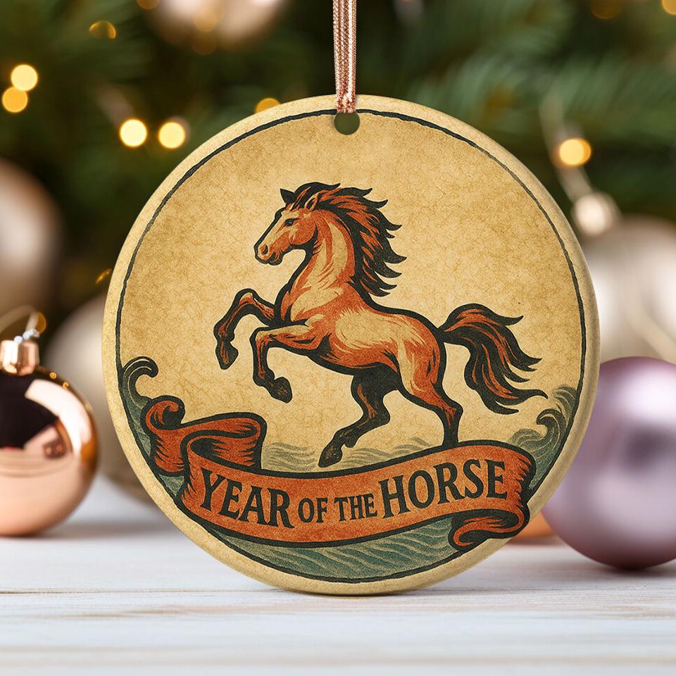 Year Of The Horse Statue Aus Resin | Traditionelle Chinesische Zodiac-Figur, Faux-gold, 12x4.5x10.5 Cm