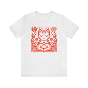 Just Breathe Shirt Meditation Tshirt for Women Yoga Dandelion Shirt for Yoga Instructor Boho Windflower Shirt for Meditation Cat Meditating 画像 4