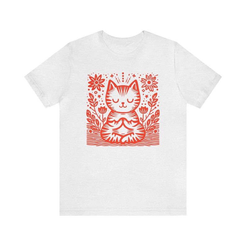 Just Breathe Shirt Meditation Tshirt for Women Yoga Dandelion Shirt for Yoga Instructor Boho Windflower Shirt for Meditation Cat Meditating 画像 4