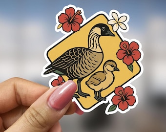 Nene Goose Sticker Hawaii State Bird Decal Gift for Birdwatcher Nature Lover Wildlife Hawaiian Water Bottle Sticker Ita Bag Accessories